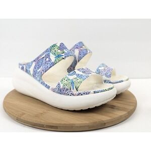 Crocs Mega Crush Womans‎ 10 Mary Jane Wedge Sandals Slip On Butterfly Platform